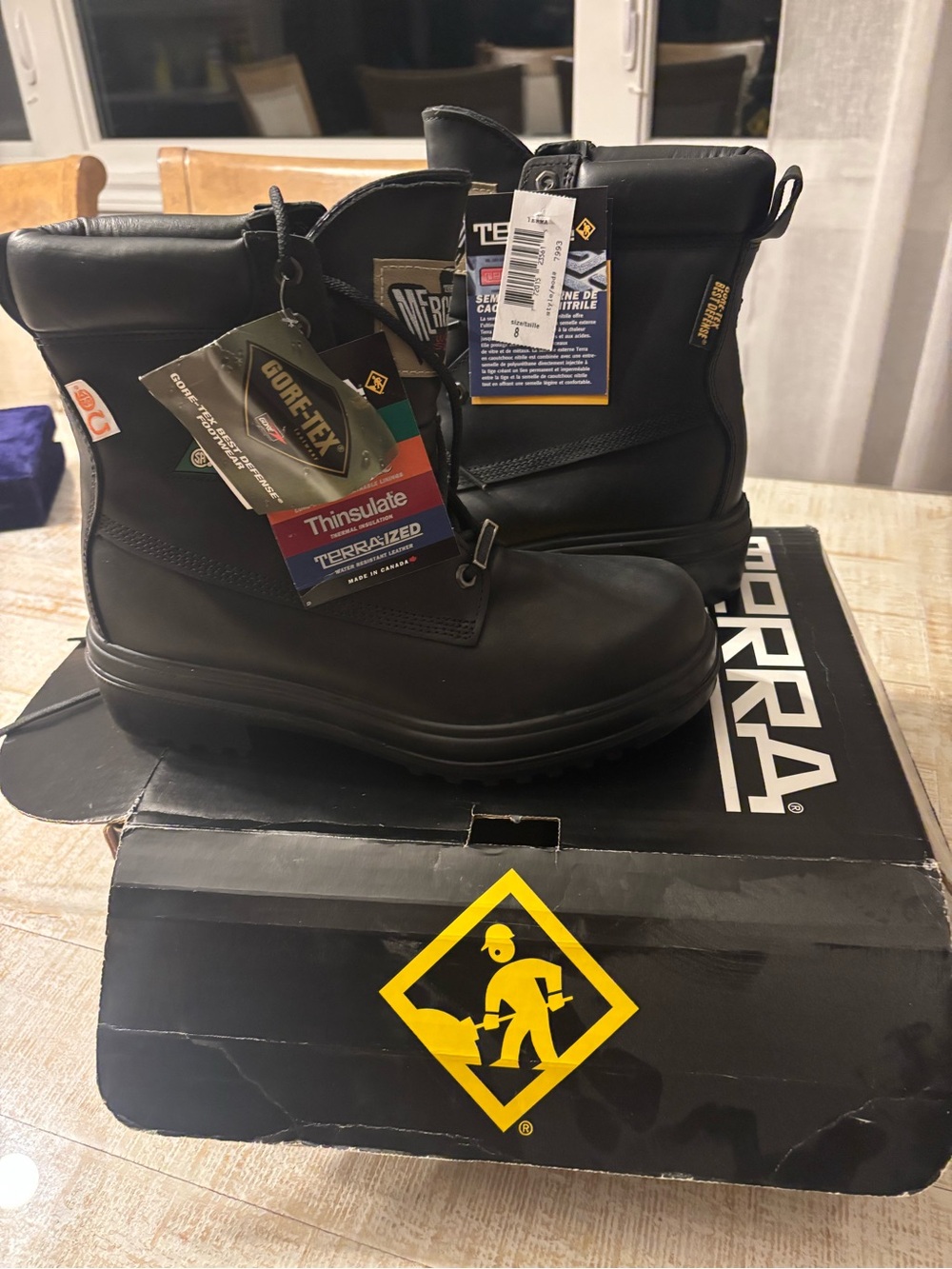 Terra Black Men's Insulated Work Boots with Gore‑Tex